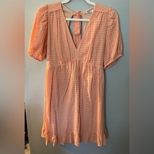 Collective Concepts Peach short sleeve dress with cut out back and tie - Medium